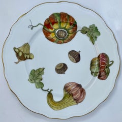 Set of Eight Limoges Porcelain Pumpkin Dinner Plates