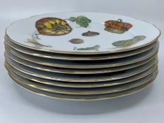 Set of Eight Limoges Porcelain Pumpkin Luncheon Plates