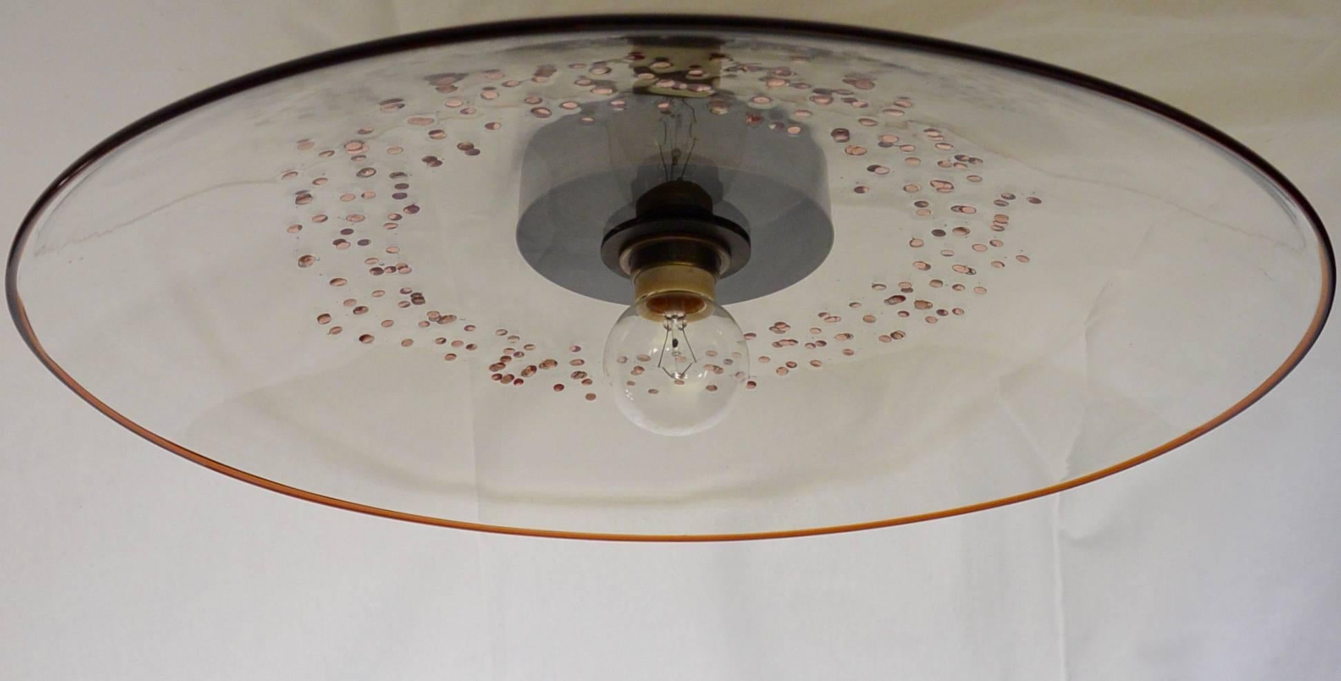 Glass Midcentury Murano Ceiling Fixture 