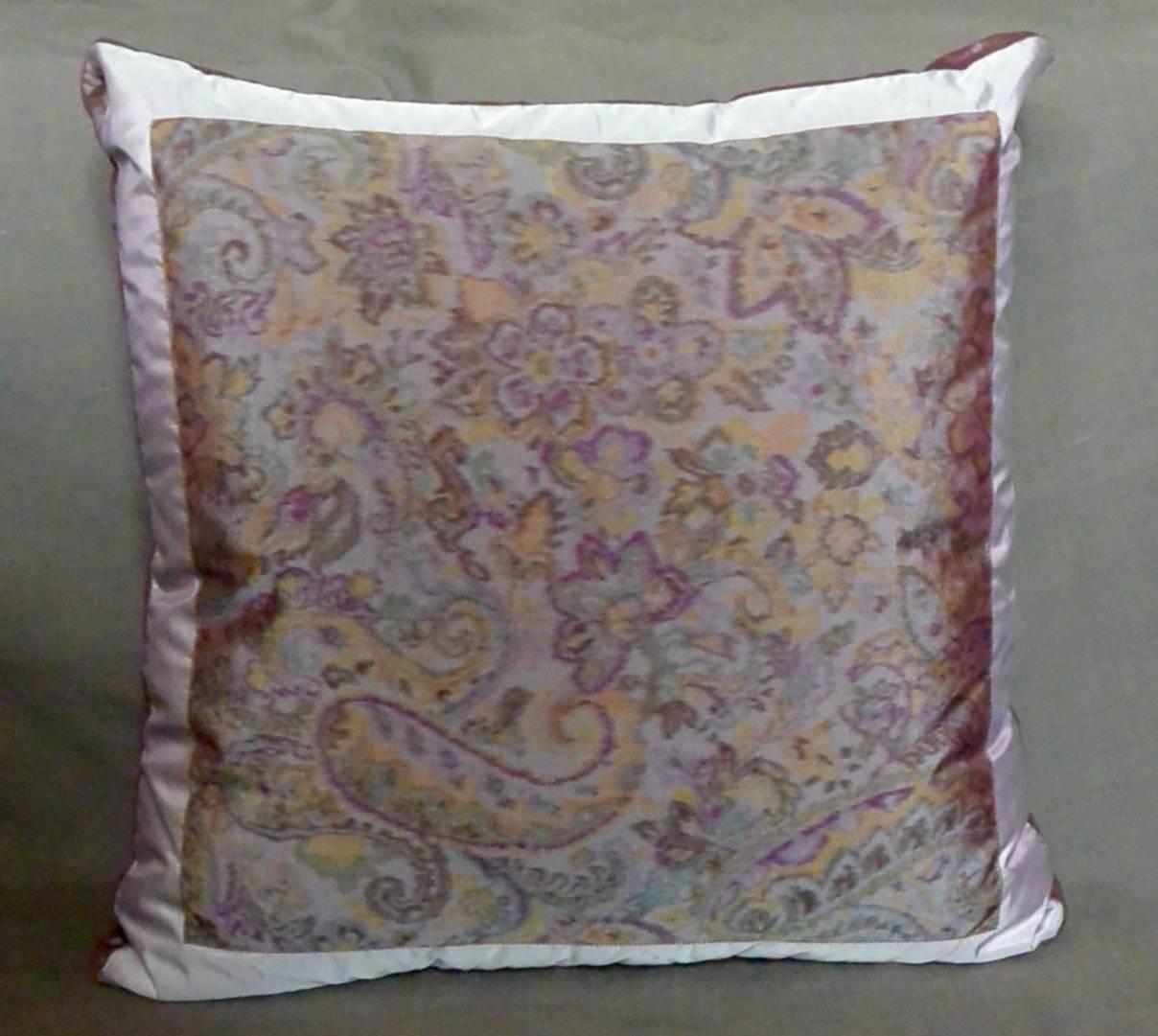 Pair of Etro Amethyst Silk Pillows 1
