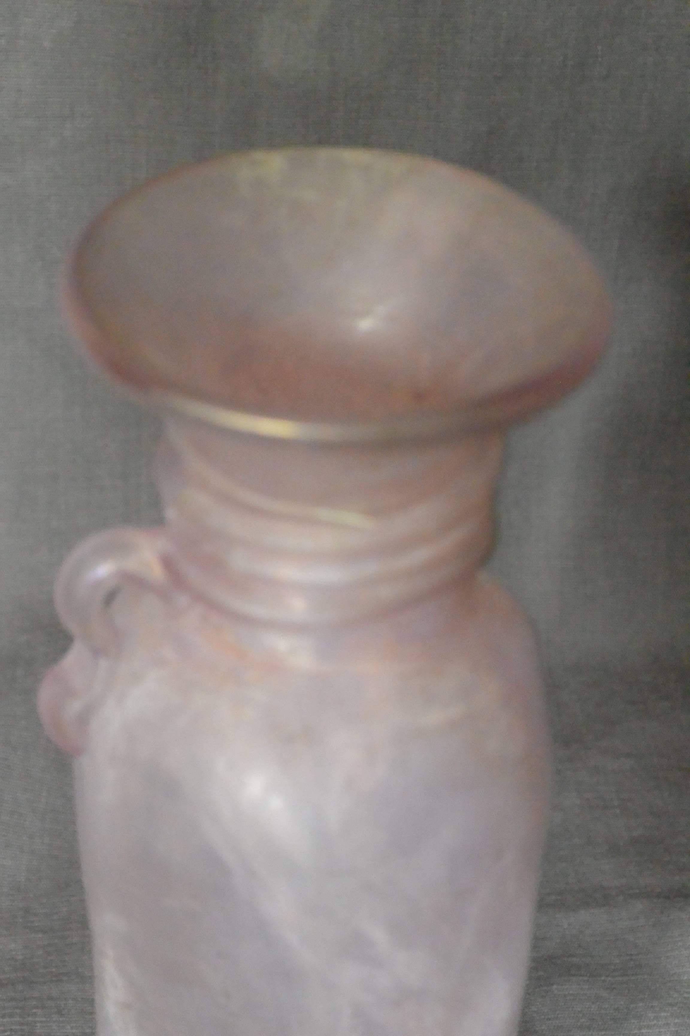 Seguso Scavo Murano Amethyst Vase For Sale 1