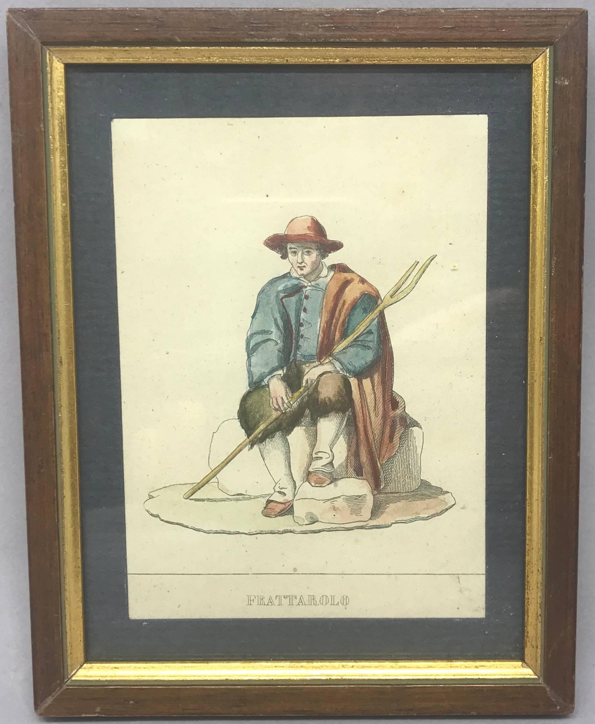 19th Century Set of Six Italian Hand Colored Engravings
