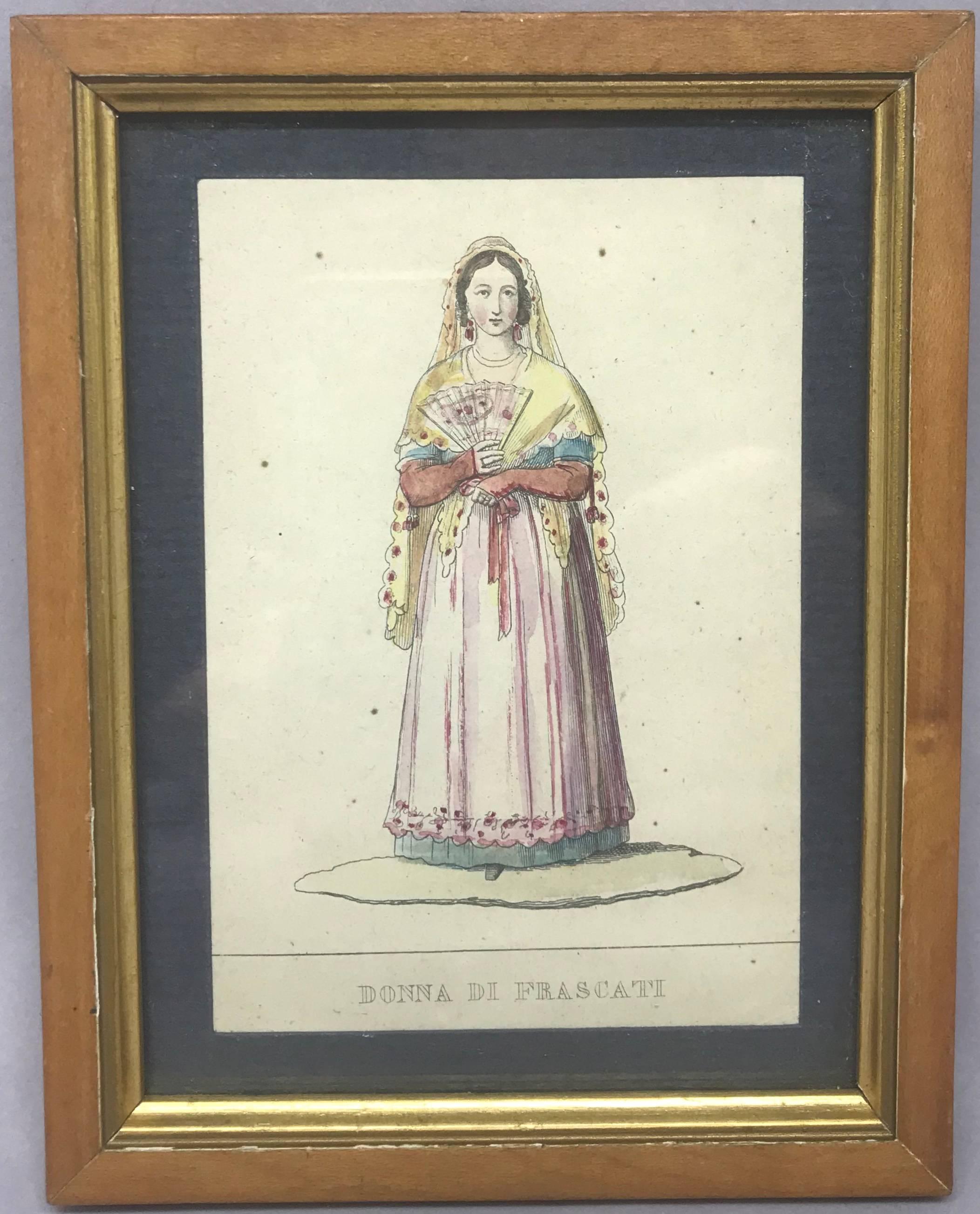 Set of Six Italian Hand Colored Engravings In Excellent Condition In New York, NY