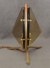 Pair Italian Modernist Glass and Brass Table Lamps