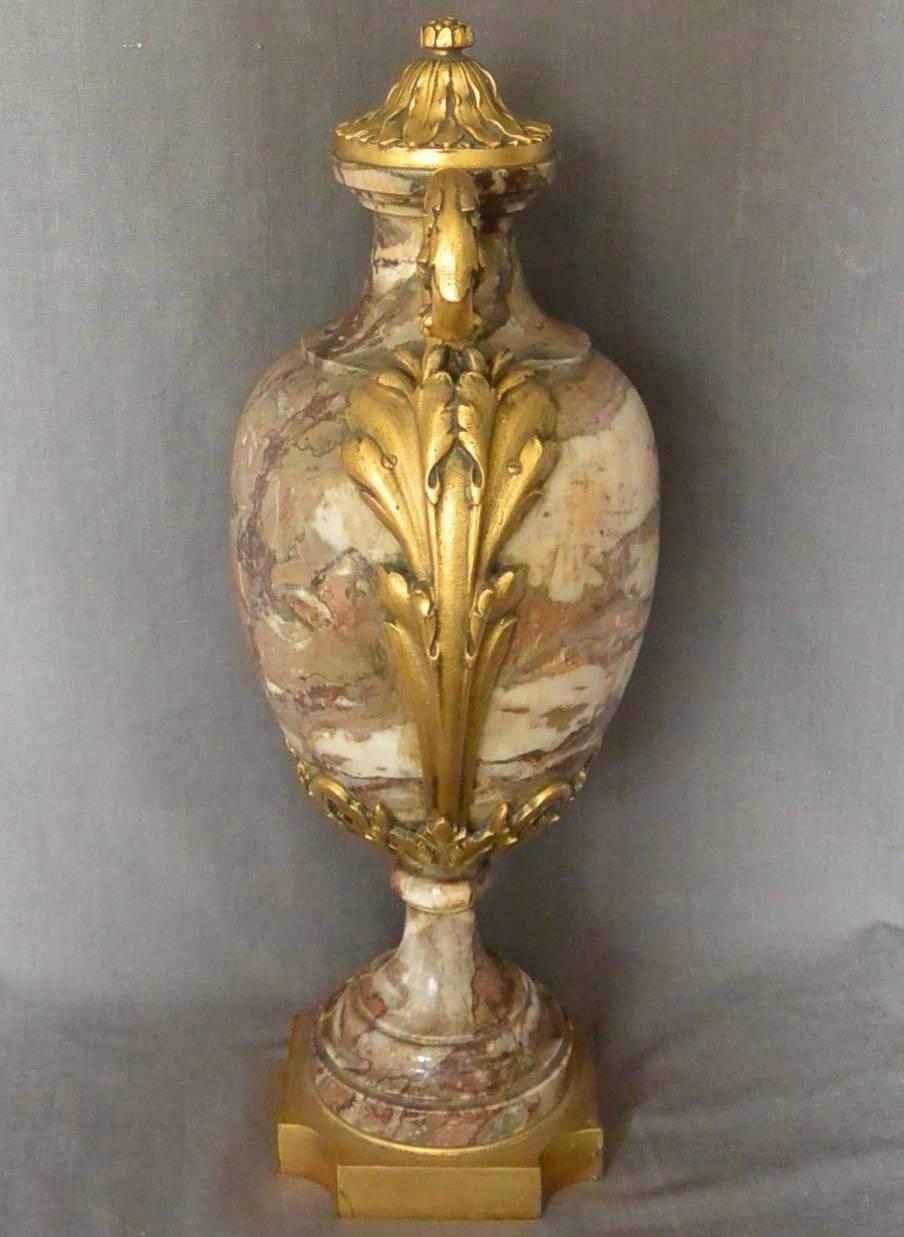 Napoleon III Continental Ormolu-Mounted Marble Urn For Sale