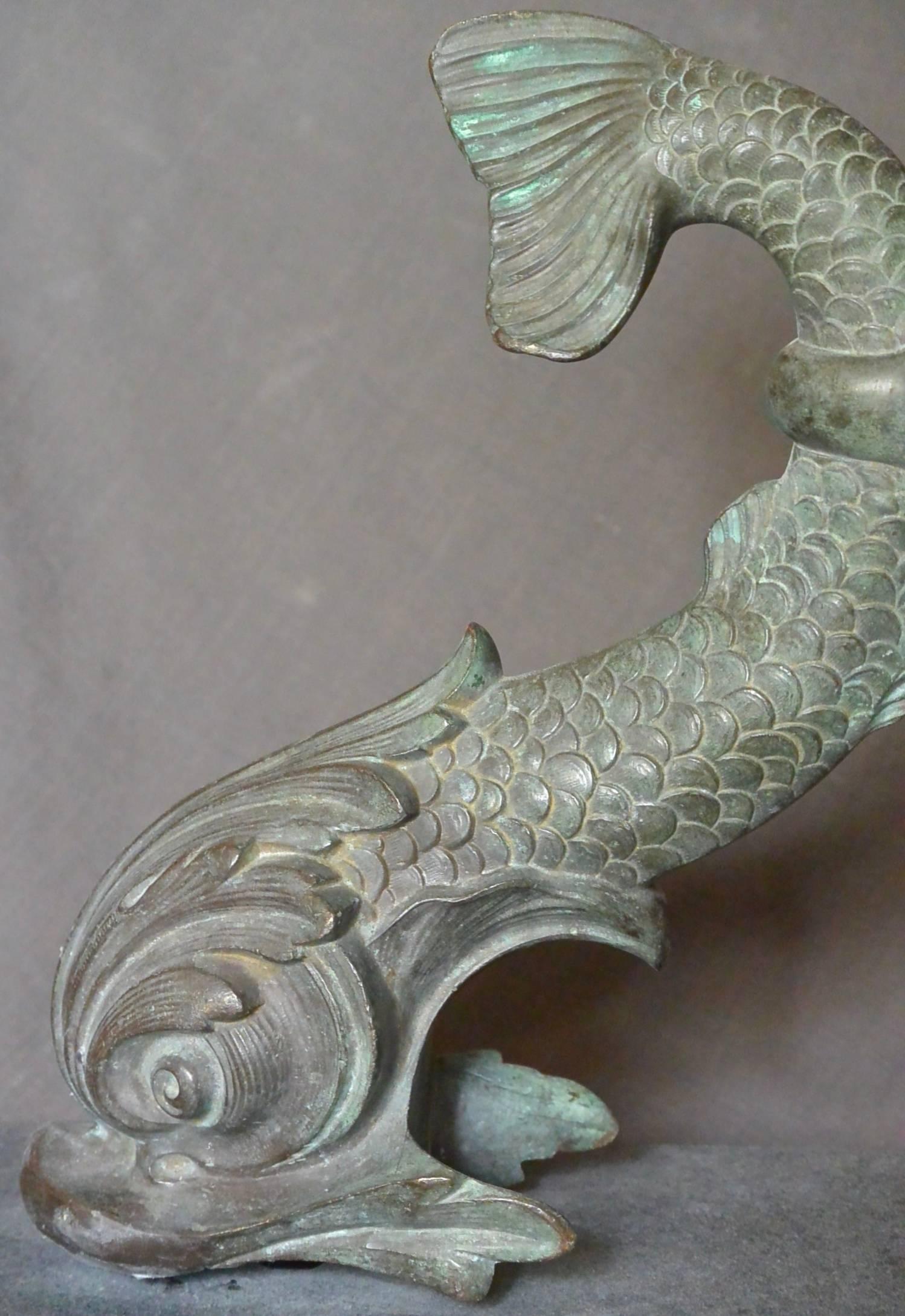 20th Century Bronze Dolphin Sculpture For Sale