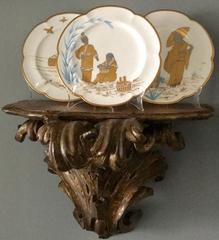 Set of Six Minton Japonisme Gilt and Silver Gilt Plates