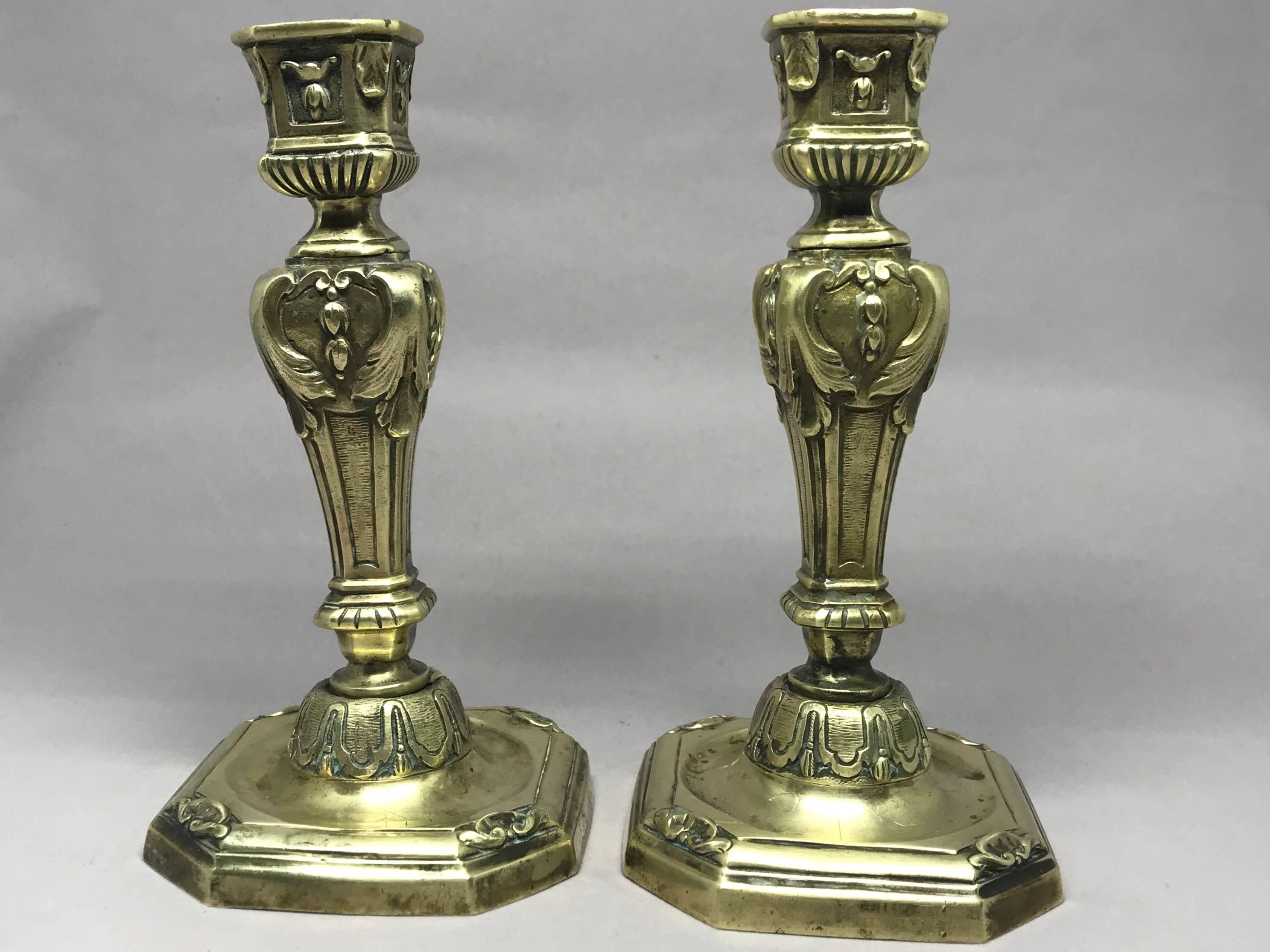 Pair of Louis XIV Candlesticks In Excellent Condition For Sale In New York, NY