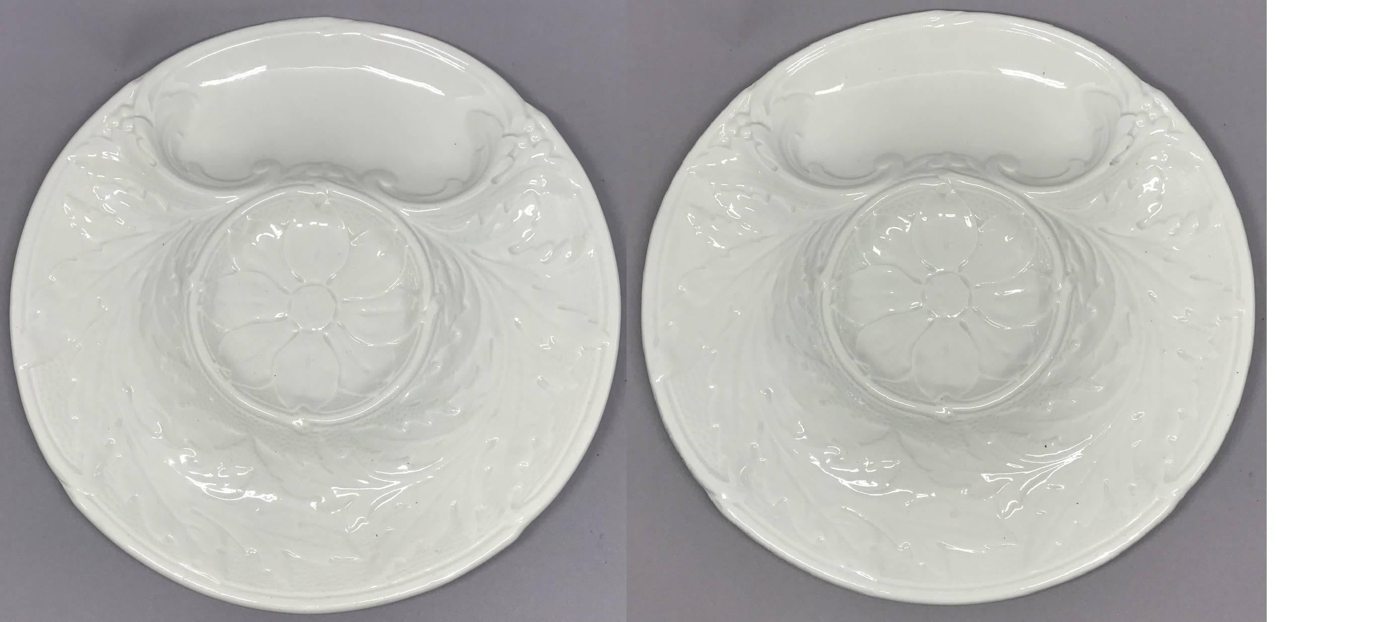 Set of Ten French White Plates In Excellent Condition In New York, NY