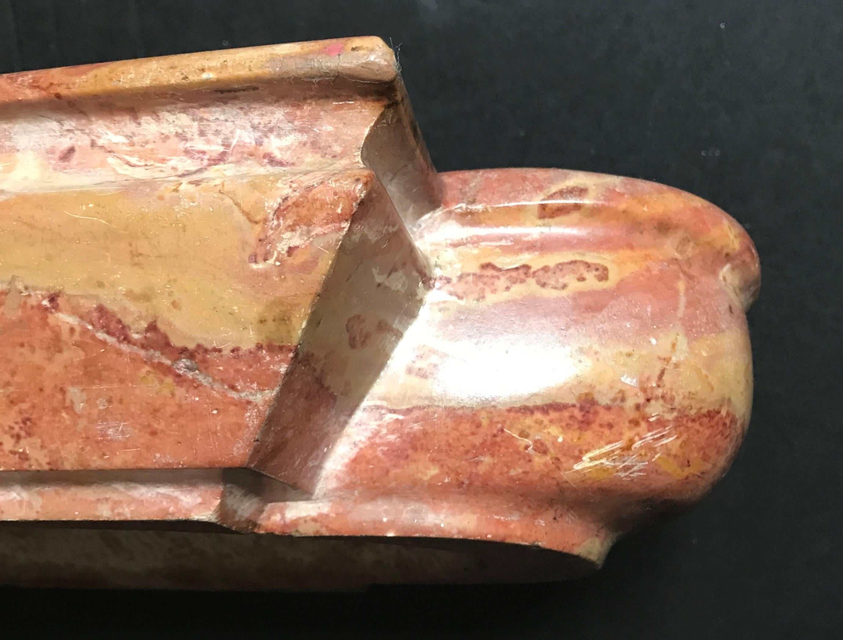 18th Century Large Modernist Red Marble Vide-Poche / Inkstand For Sale