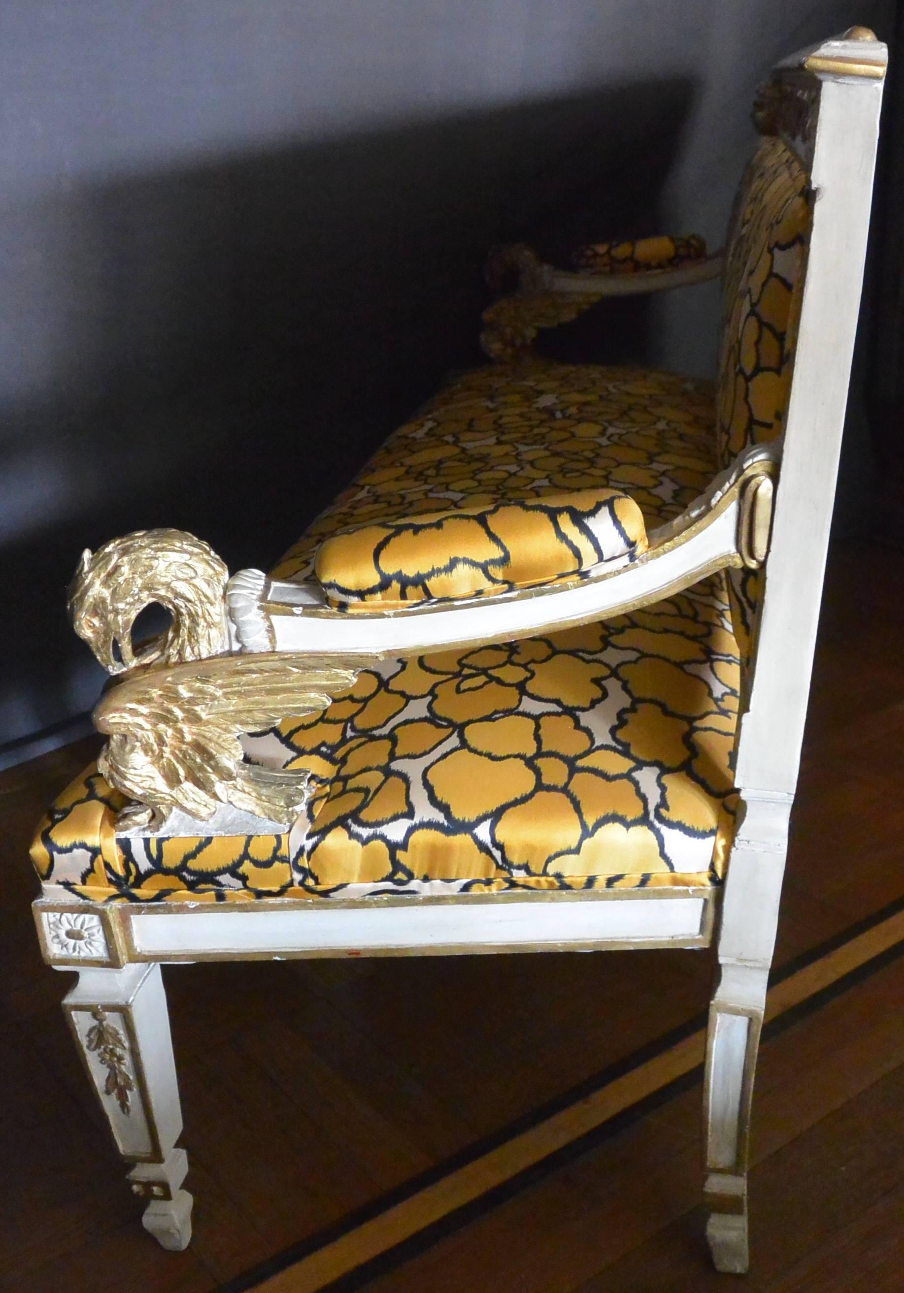 Gilt Marc Jacobs Floral Eagle Settee For Sale