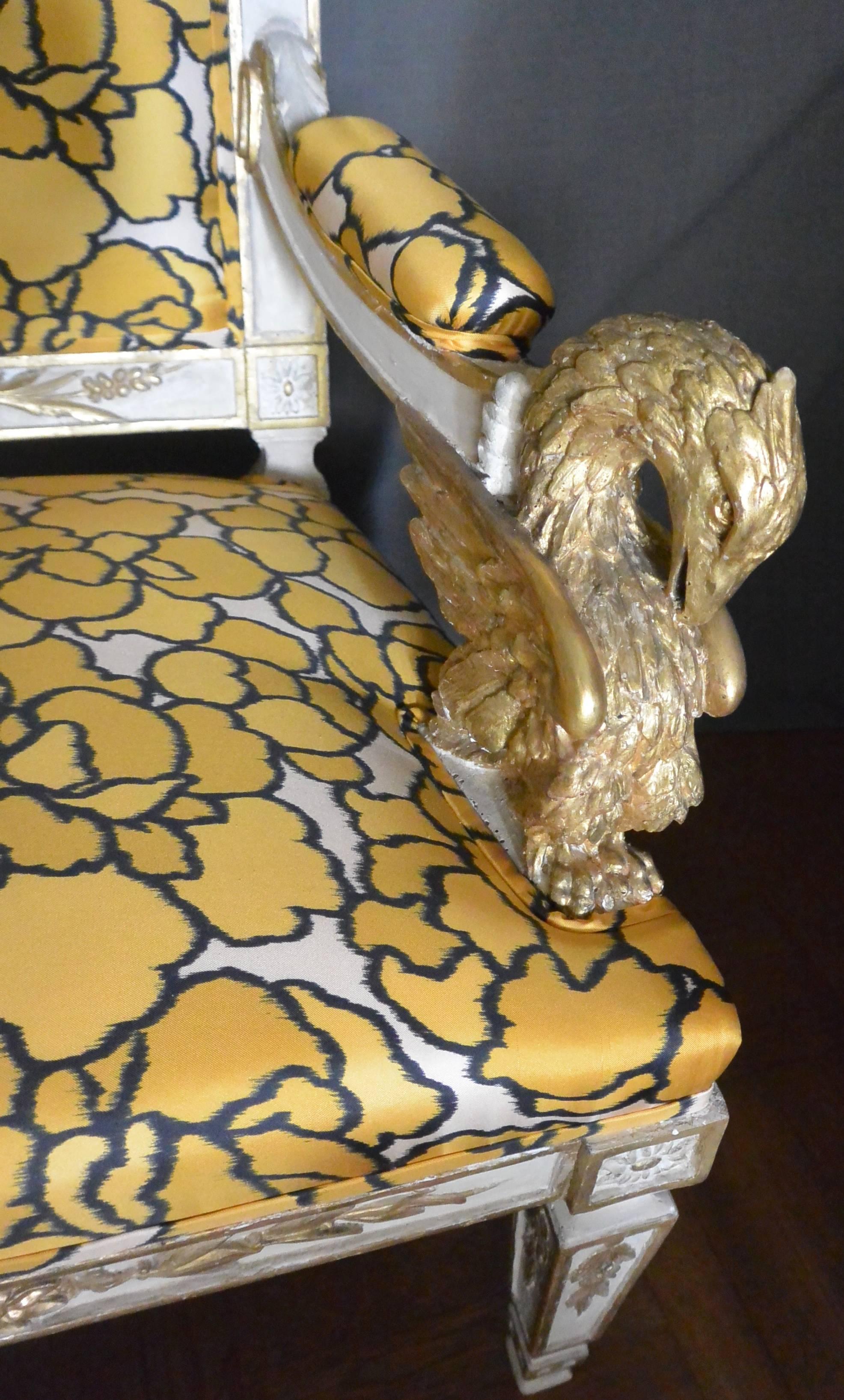 Wood Marc Jacobs Floral Eagle Settee For Sale