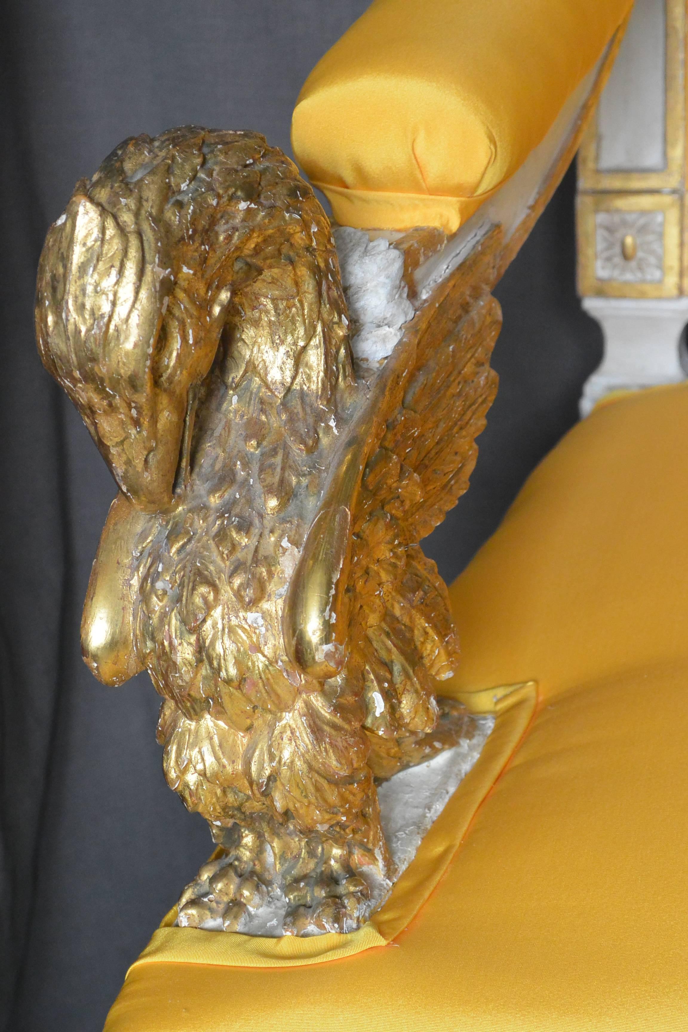 Pair Italian Neoclassical Eagle Armchairs For Sale 2