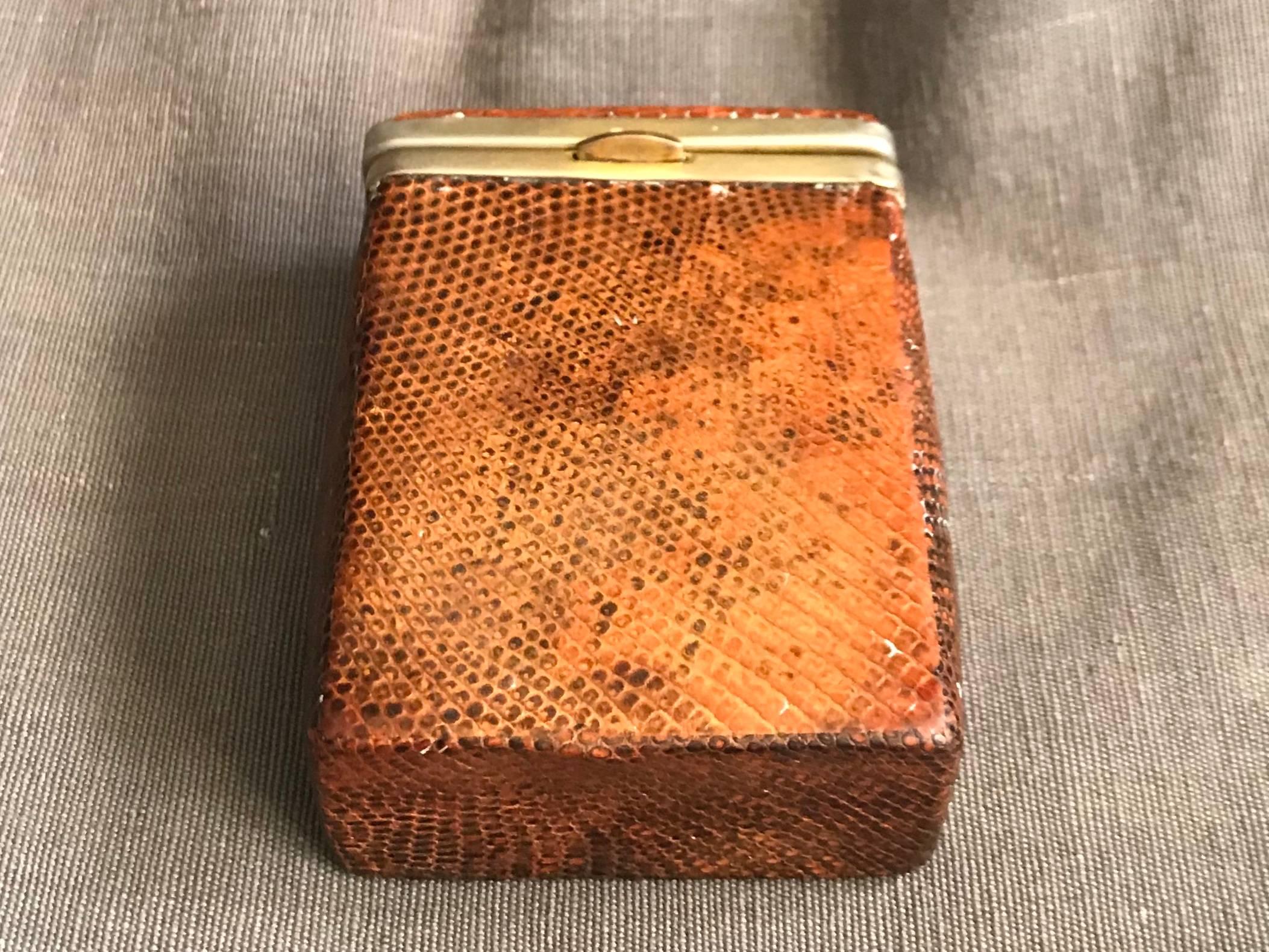 English Snake Skin Cigarette Case In Good Condition In New York, NY