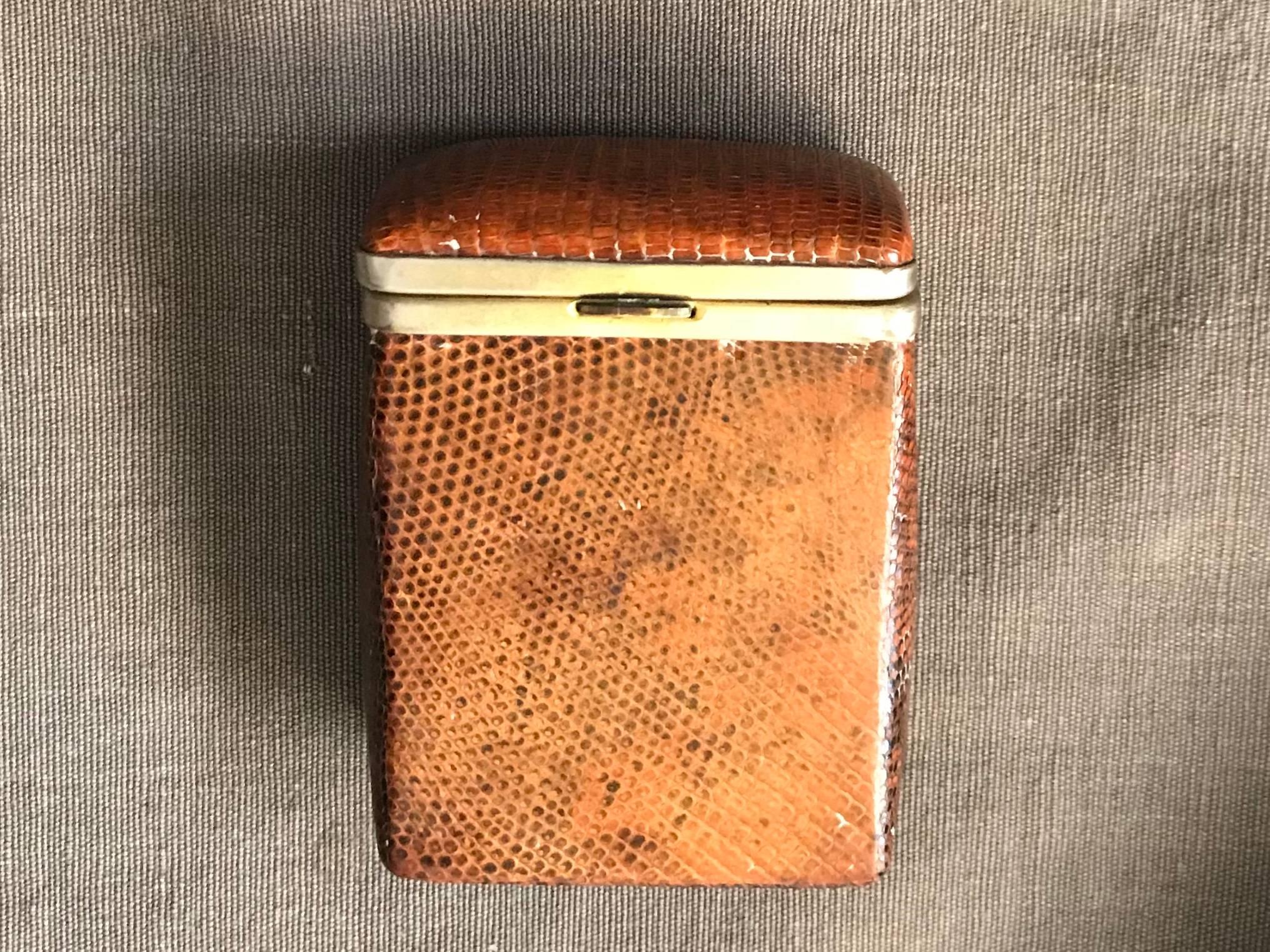 Leather English Snake Skin Cigarette Case