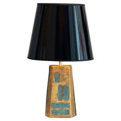 Mithé Espelt Pyramidenlampe, Crackled Gold, Frankreich, um 1990