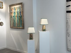 Mithé Espelt Pyramidenlampe, Crackled Gold, Frankreich, um 1990
