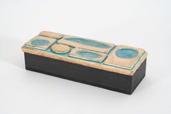 Mithé Espelt “Planète” Ceramic, Gold and Glass Cabochon Jewelry Box, circa 1985