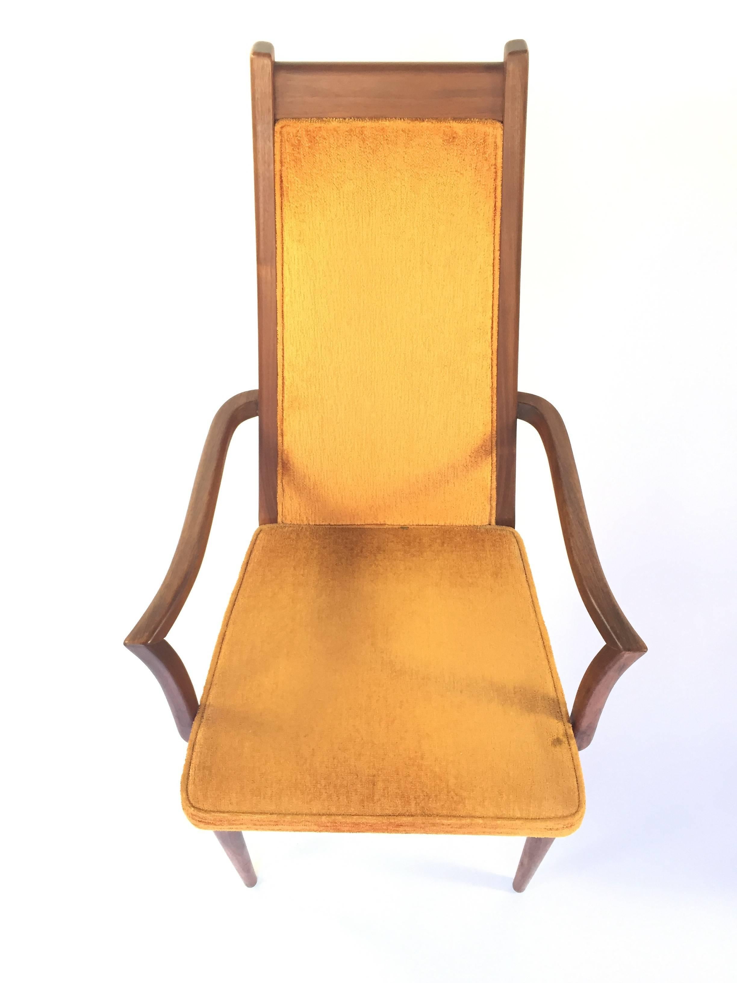 Mid-Century Modern John Keal for Brown Saltman High Back Dining Chairs, Set of Six For Sale