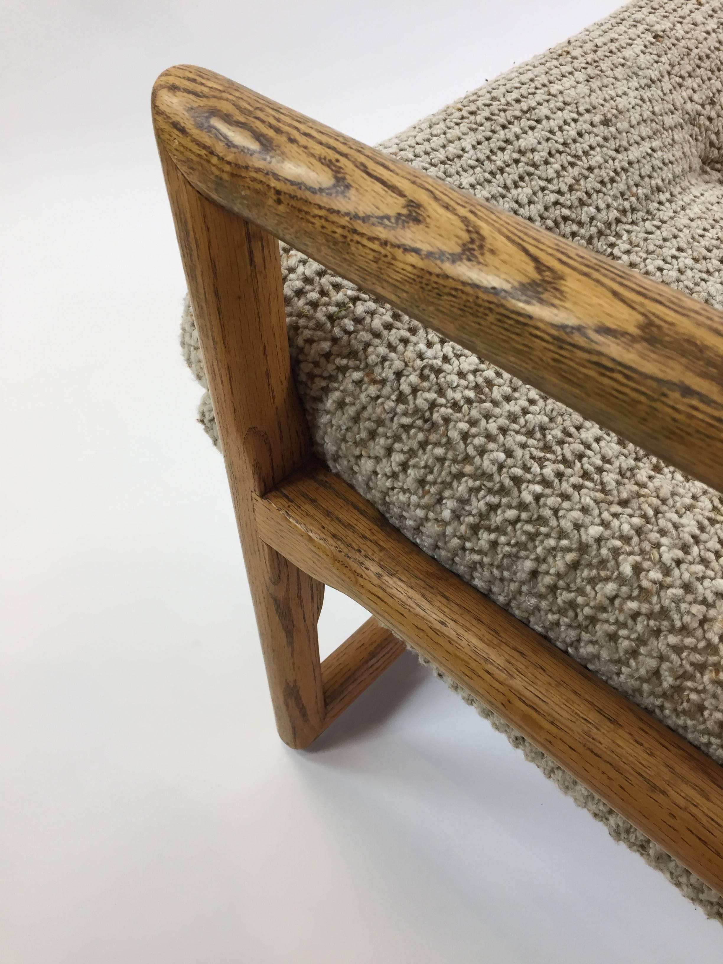 Late 20th Century Milo Baughman Oak Cube Chairs for Thayer Coggin, Pair