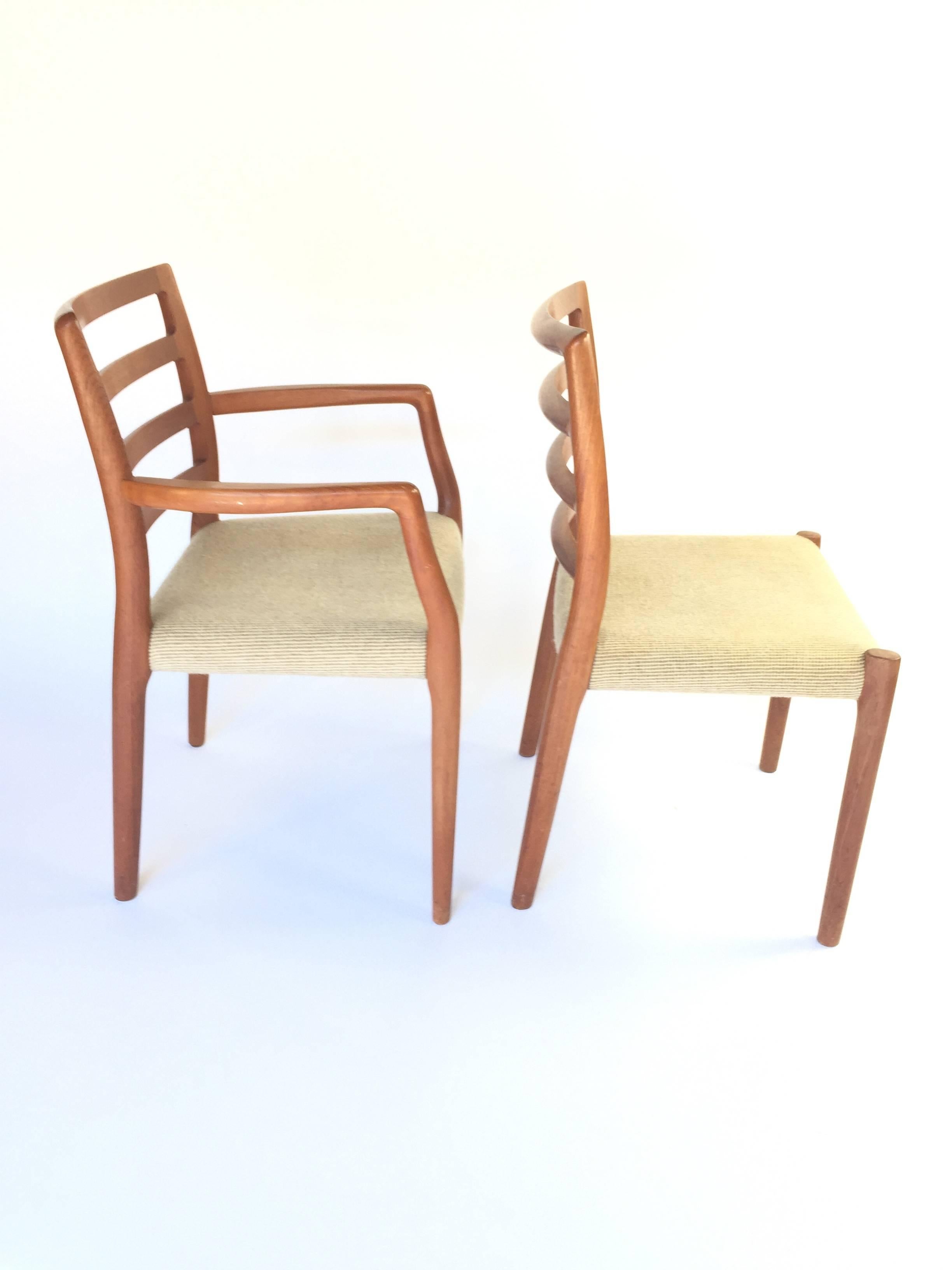 Mid-Century Modern J.L. Moller Model 85 Dining Chairs, Set of Six