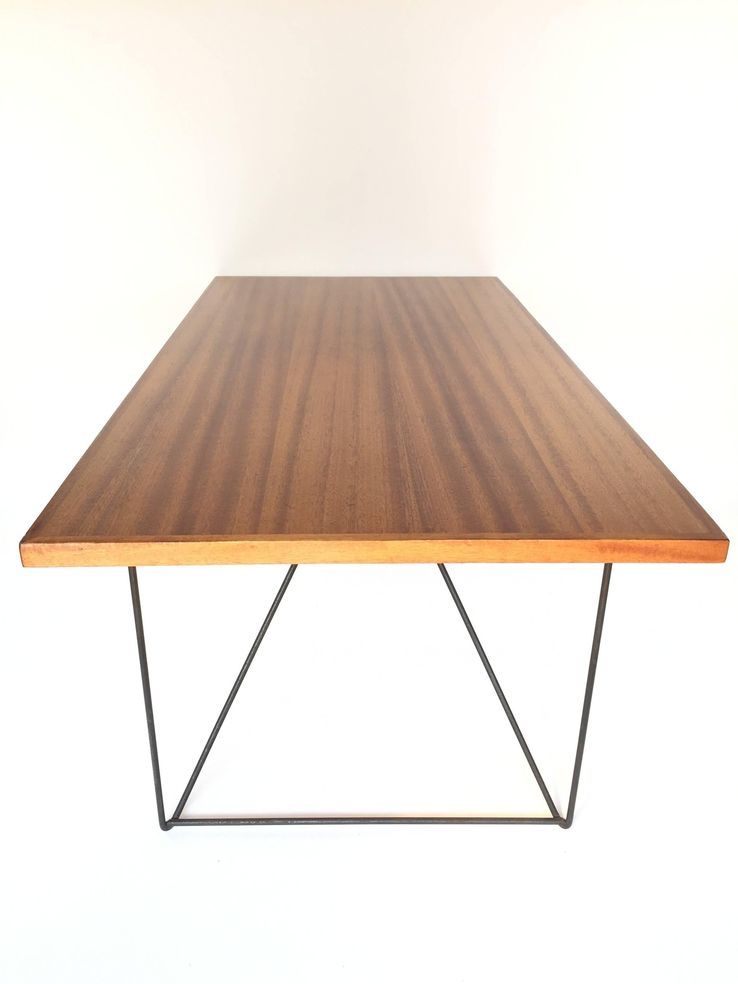 Dining table made by Luther Conover circa 1950 in Sausalito, California. All original elements. A beautiful example of California midcentury design.