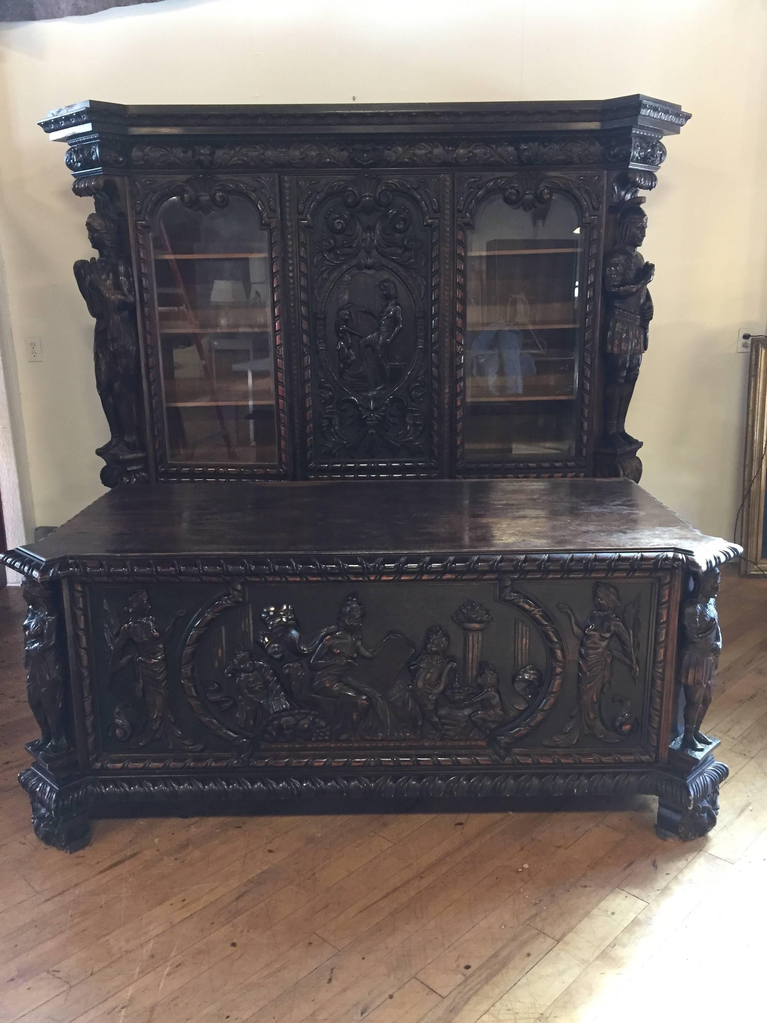 Walnut 19th Century Black Forest Desk and Chair For Sale