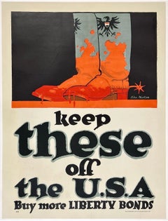 KEEP THESE OFF THE U.S.A. Original Vintage Antique WWI War Propaganda Poster