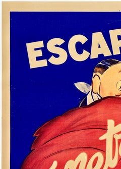 ESCARGOTS Authentic Original Vintage Antique French Advertising Poster 1930s