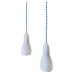 Pendant Lamps in White Opal Glass from Holmegaard, 1960s