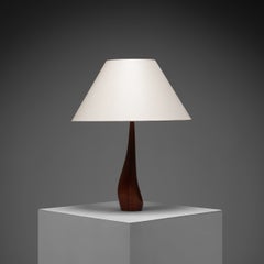 Solid Teak Large Sculptural Table Lamp by Ernst Henriksen, Denmark, 1960s
