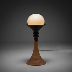 Large Earthy Ceramic Floor Lamp by Doria Leuchten, Germany, 1970s