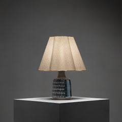 Blue Glazed Stoneware Table Lamp by Einar Johansen for Søholm Stentøj, Denmark