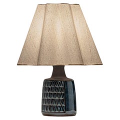 Blue Glazed Stoneware Table Lamp by Einar Johansen for Søholm Stentøj, Denmark