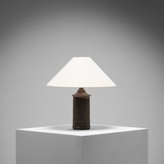 Brown Glazed Stoneware Table Lamp by Kai Klinge for Oreby Keramik, Denmark