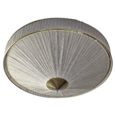 Finnish Mid-Century Flush Mount Ceiling Light with Brass Detail, 1960s