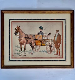 Pair of Edward Penfield “Country Carts” Equestrian Color Lithographs, 1900