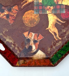 Decoupage Jack Russell Terrier Dog Tray by Holly Lueders for Henri Bendel 1997