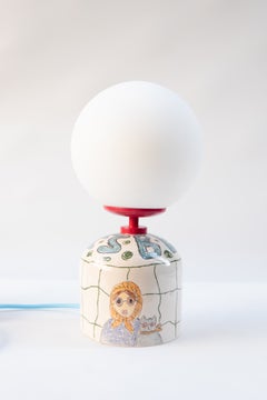 Lampada in ceramica dipinta a mano