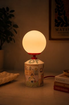 Lampada da tavolo in ceramica fatta a mano OFF DAY, design postmoderno ispirato allo stile Memphis