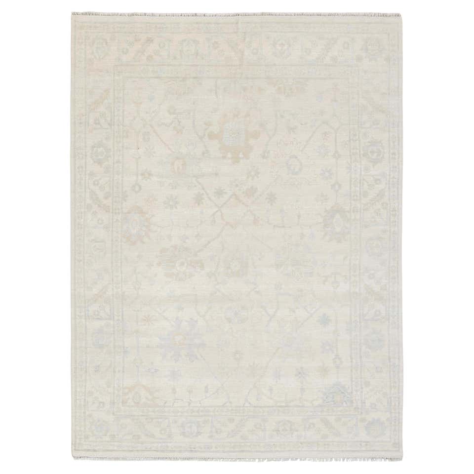Muted Grey Rug 10x14 Ivory Cream Gray Muted Turkish Oushak Hand Knotted Wool Rug ( OAC ...