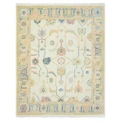 Tappeto Oushak personalizzato 8x10 Eleg Ivory & Light Gold - Tappeto in lana annodato a mano