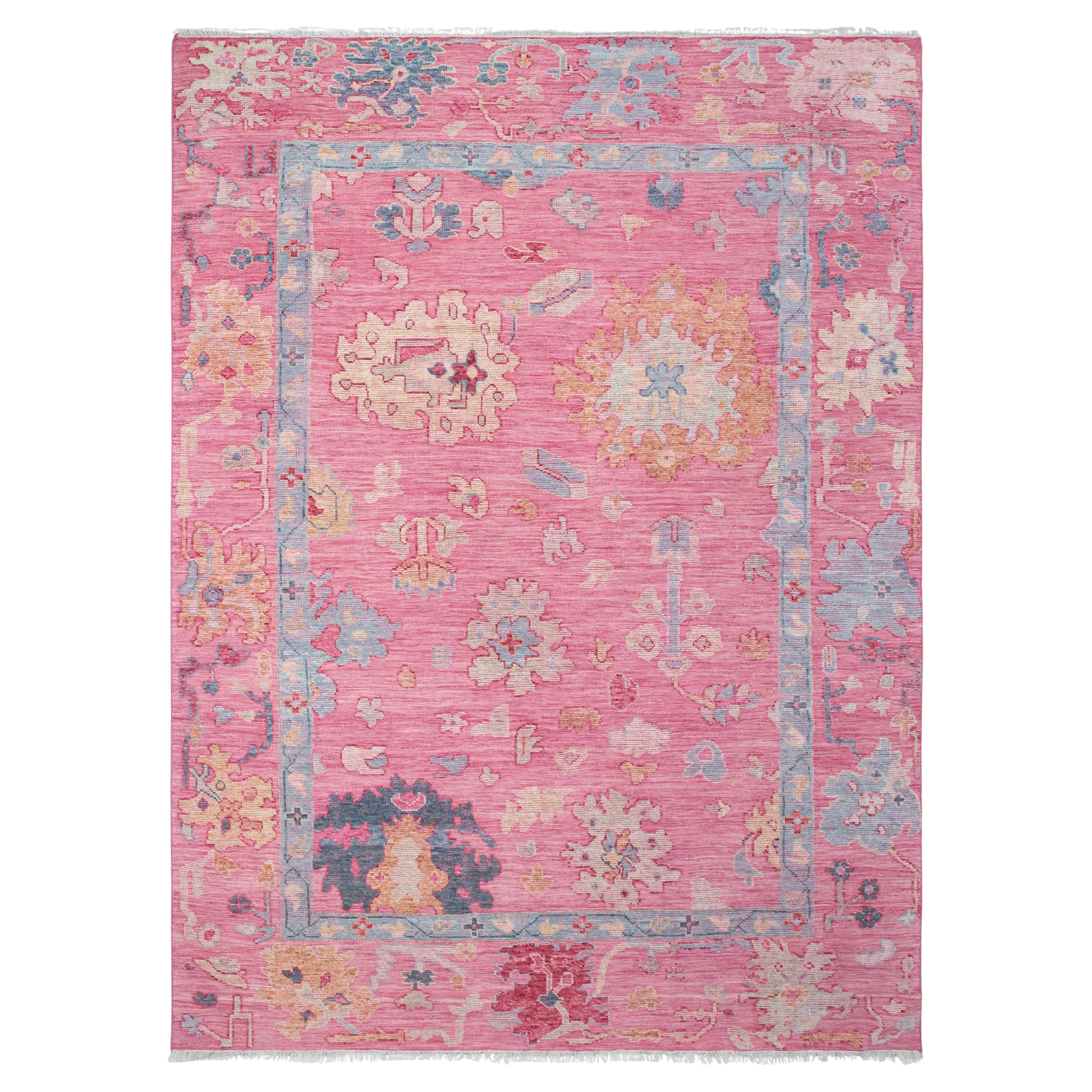 9x12 Pink Oushak Rug – Hand-Knotted Wool Area Rug ( JC-11159)