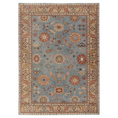 8x10 Blau Creme Traditionelle Wolle Hand geknüpft Bereich Teppich