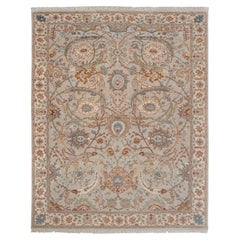 9x12 Gray Cream Kerman Design Sickle Hand Knotted Wool Rug ( JC-7946 )