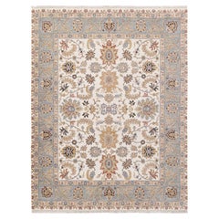 8x10 Ivory Gray Persian Sickle Hand Knotted oriental Rug ( G-11328)