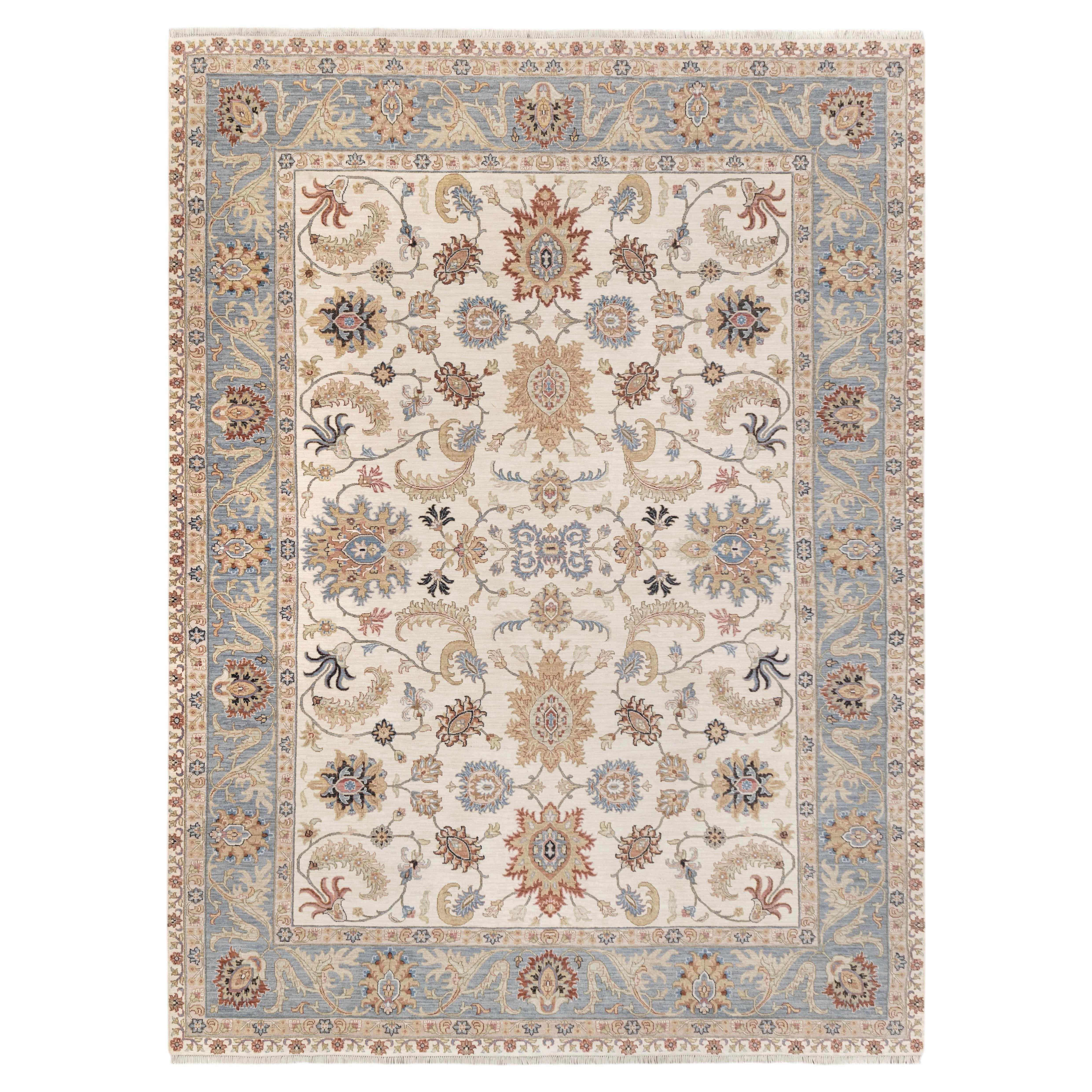 10x14 Ivory Gray Persian Sultanabad Hand Knotted Wool Rug ( G-11631)