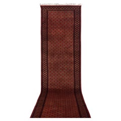 2.6x10 Red Tribal Hand Knotted Wool Runner Rug (13063)