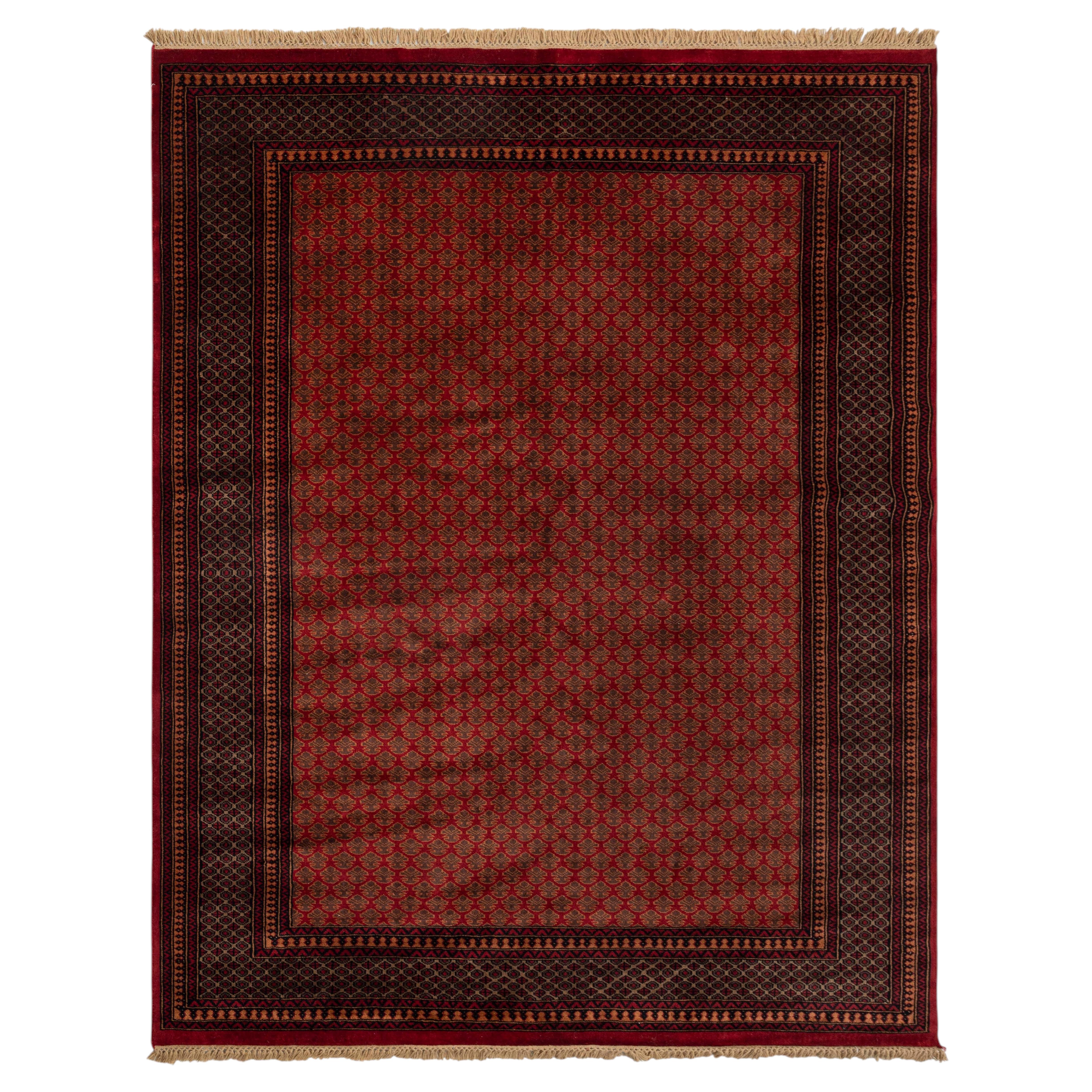 8 x 10 roter persischer Herati-Seiden-Wollteppich, handgeknüpft (G - 14251)