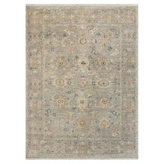 10x14 Gray Beige Oushak with Soft Blue Accents Hand Knotted Rug ( G-14141 )